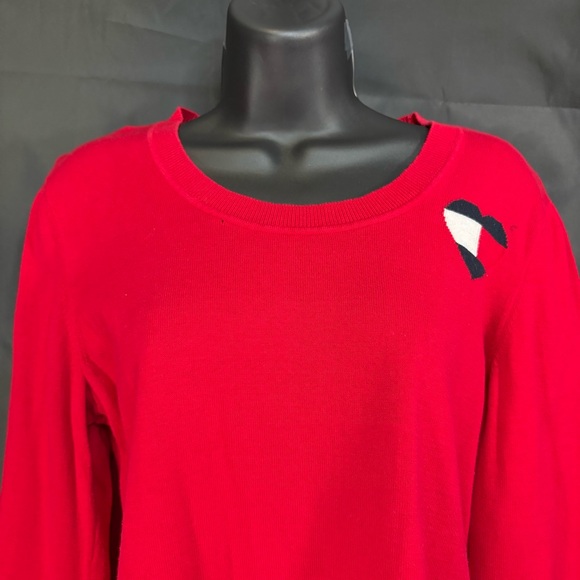 Tommy Hilfiger Red Long Sleeve Top with Navy Details L/G - Picture 5 of 10